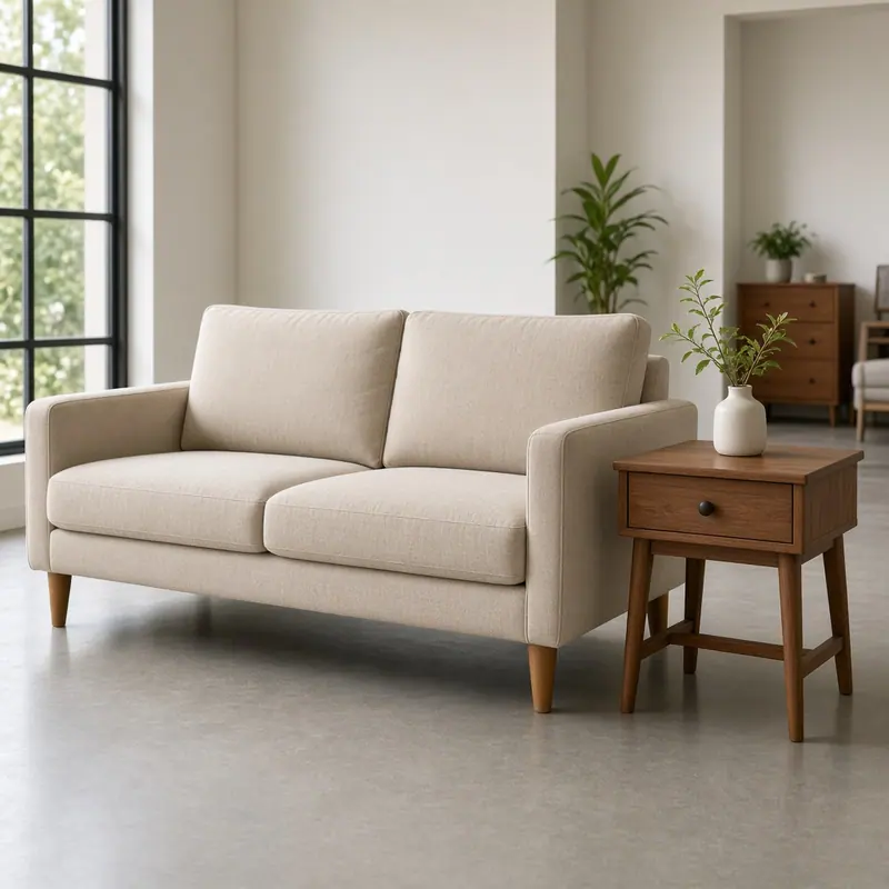 A sofa set out for donation